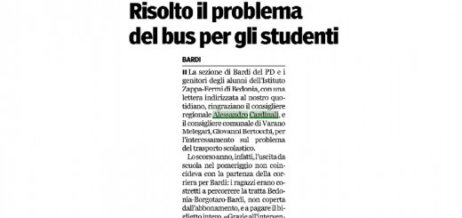 gazzetta di parma_14_09_16_risolto il problema del bus per gli studenti