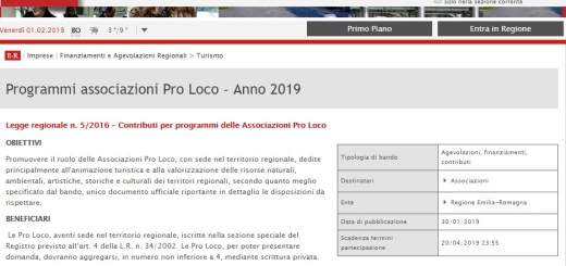 bando pro loco 2019